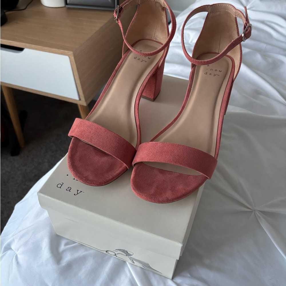 A New Day Pink Block Heel Sandals